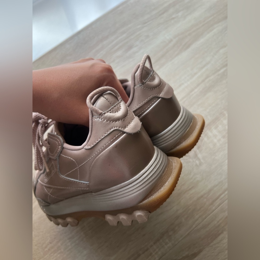 Reebok Rose Gold Metallic Sneakers CardiB Leather Platforms Y2K Chunky Size 8.5 - Picture 9 of 14